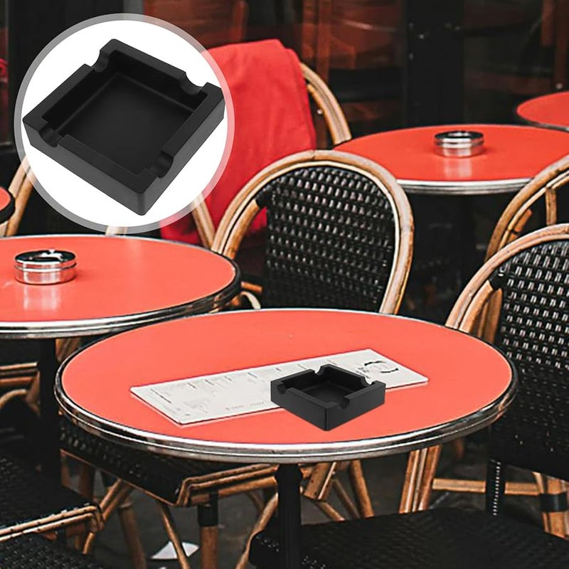 Large Silicone Ashtray Heat Resistant Non Breakable Easy Clean Black Square - Image 2
